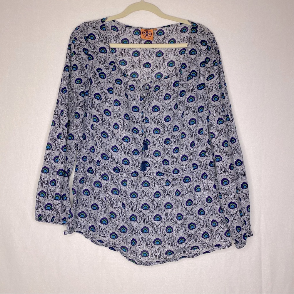 Tory Burch Peacock Tassel Evelina tunic Top